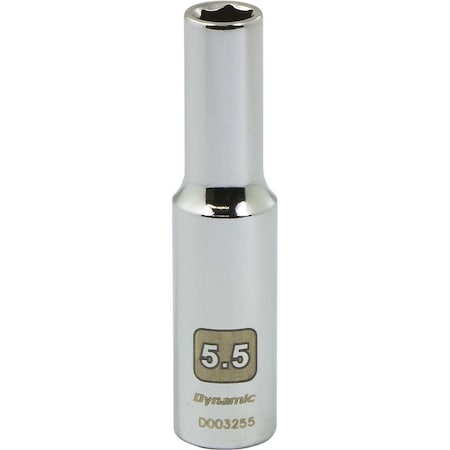 Dynamic 1/4" Drive, 5.5mm Metric Socket, 6 Points D003255